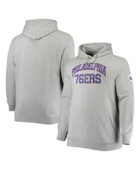 ミッチェルネス メンズ アウター パーカー・スウェットール Mitchell Ness Mens Heather Gray Philadelphia 76Ers Hardwood Classics Bのサムネイル