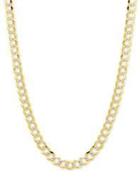 イタリアン ゴールド レディース アクセサリー ネックレス・チョーカー・ペンダントトップ レース Italian Gold 18 TwoTone Open Curb Link Chainecklace 316mm in Solid 14k Gold White