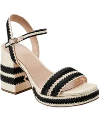 マークフィッシャー レディース シューズ サンダル Marc Fisher Womens Honnia Square Toe Dress Sandals Light Natural Black ブラッのサムネイル