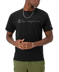チャンピオン メンズ トップス Tシャツ クルーネック シャツ 半袖 ロゴ Champion Mens Classic Logo Crewneck ShortSleeve TShirt Black ブラック