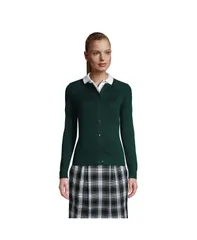 ランズエンド レディース アウター ニット・セーター コットン カーディガン Lands End Womens School Uniform Cotton Modal Cardigan Sweater Evergreen