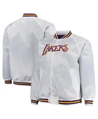 ミッチェルネス メンズ アウター ジャケット・ブルゾン トール サテン ジャケット Mitchell Ness Mens White Los Angeles Lakers Big and Tall Hのサムネイル