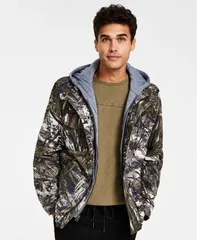リーバイス メンズ アウター ジャケット・ブルゾン ジャケット Levis Men s Sherpa Lined Two Pocket Hooded Trucker Jacket Real Tree Print