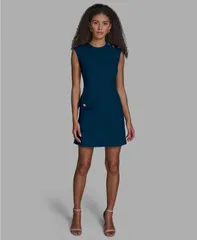 ビーシビージー レディース トップス ワンピース アシンメトリー BCBG Womens Asymmetric Shift Dress Dark Blue ブルー