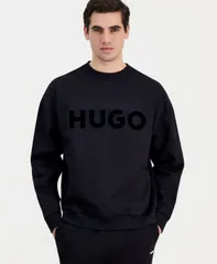 ヒューゴボス メンズ アウター パーカー・スウェット シャツ ロゴ Hugo Boss Mens Dinex OversizedFit Logo Sweatshirt BLACK ブラックのサムネイル