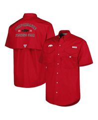 コロンビア メンズ トップス シャツ Columbia Mens Cardinal Arkansas Razorbacks Bonehead ButtonUp Shirt Cardinal