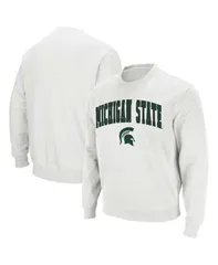 コロシアム メンズ アウター パーカー・スウェット クルーネック スウェット シャツ ロゴ Colosseum Mens Michigan State Spartans Arch and Logo Crew Neck Sweatshirt White ホワイト