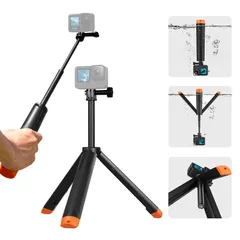 新品 AFAITH カメラ自撮り棒 GoPro用 ミニ三脚 カメラ三脚 フローティンググリップ ダイビング撮影用 深水防護 3段伸縮 陸海両用セルカ棒 1/4インチネジ穴 多機能 軽量 滑り防止 手付き 紛失防止 浮上設計 塩試験合格品 アクセサリー Heのサムネイル