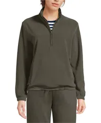 ランズエンド レディース アウター ジャケット・ブルゾン ハーフジップ フリース Lands End Womens Anyweather RainDefense Fleece Quarter Zip Pullover Forest moss フォレスト