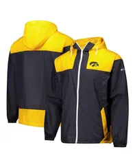 コロンビア メンズ アウター ジャケット・ブルゾン ジャケット Columbia Mens Black Iowa Hawkeyes Flash Challenger II OmniShade FullZip Windbreaker Jacket Black ブ