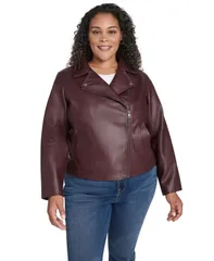 リーバイス レディース アウター ジャケット・ブルゾン プラスサイズ ジャケット Levis Plus Size Long Sleeve Moto Jacket Oxblood オックスブラッド