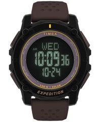 タイメックス メンズ アクセサリー 腕時計 Timex Mens Chronograph Brown Silicone Watch 49mm Brown ブラウン