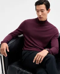 アルファニ メンズ アウター ニット・セーター タートルネック ウール セーター Alfani Mens Merino WoolBlend Turtleneck Sweater Deepest Curのサムネイル