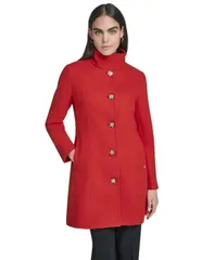 カルバンクライン レディース アウター ジャケット・ブルゾン コート Calvin Klein Womens Walker Coat Cherry
