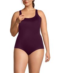 Lands End Women's DDCup Chlorine Resistant Soft Cup Tugless Sporty One Piece Swimsuit