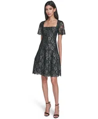 エリザジェイ レディース トップス ワンピース ミニ Eliza J Womensquare Neck Mini Dress Brushed Silver シルバー
