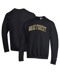チャンピオン メンズ アウター パーカー・スウェット シャツ フリース Champion Mens Black Wake Forest Demon Deacons Basic Arch Fleece Pullover Sweatshirt Black ブラック