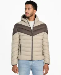 ゲス メンズ アウター ジャケット・ブルゾン GUESS Mens ColorBlock Puffer Jacket Magneticのサムネイル