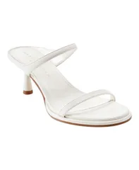 マーク・フィッシャー レディース シューズ サンダル ヒール Marc Fisher LTD Womens Alonde Kitten Heel Sandals White Leather ホワイト