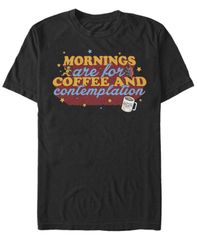 피프스 선 남성 탑스 티셔츠 그래픽 Fifth Sun Stranger Things Mens Coffee and Contemplation Typographic Short Sleeve TShirt Black 블랙