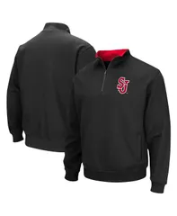 コロシアム メンズ アウター ジャケット・ブルゾン ロゴ ジャケット Colosseum Mens Black St Johns Red Storm Tortugas Logo QuarterZip Jacket Black ブラック