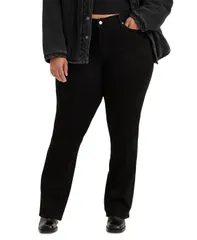 リーバイス レディース ボトムス デニムパンツ ブーツカット プラスサイズ ブーツ ジーンズ Levis Trendy Plus Size 415 Classic Bootcut Jeans Soft Black ブラック