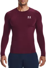 アンダーアーマー メンズ トップス シャツ Under Armour Mens HeatGear Compression Long Sleeve Shirt MaroonWhite ホワイト
