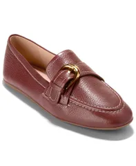 コールハーン レディース シューズ スリッポン・ローファー Cole Haan Womens Grand Ambition Alette SlipOn Buckle Loafers Mahogany Tumbled Leather