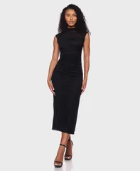 【送料無料】 ビーダーリン レディース ワンピース トップス Womens Shirred Waist Midi Dress Black