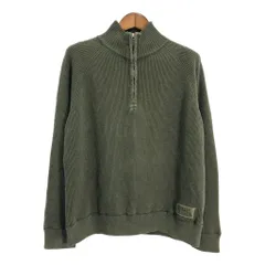 POLO JEANS ポロジーンズ ハーフジップ リブニット コットンセーター グリーン (メンズ XL) 中古 古着 S4216のサムネイル