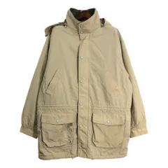 90年代 Eddie Bauer エディーバウアー ナイロン フリースパーカージャケット アウトドア ベージュ (メンズ L) 中古 古着 S4402