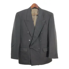 OAKLAND ウール テーラードジャケット ストライプ ブラック (メンズ 40 R) 中古 古着 S4508