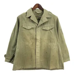 50年代 フランス軍 M-47 フィールドジャケット ヴィンテージ ユーロ ミリタリー オリーブ (メンズ M相当) 中古 古着 S5008