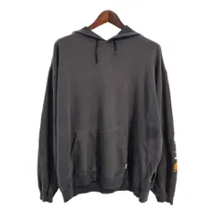 Carhartt カーハート スウェット パーカー 袖プリント 大きいサイズ グレー (メンズ 2XL) 中古 古着 S5201