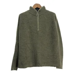 90年代 L.L.Bean エルエルビーン ハーフジップ メリノウール フリースジャケット アウトドア グリーン (メンズ L) 中古 古着 S5253