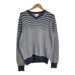 Levi's リーバイス コットン ニット ボーダー セーター ブラック (メンズ M) 中古 古着 S5320のサムネイル