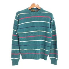 90年代 Eddie Bauer エディーバウアー コットン ニット セーター アウトドア ボーダー (メンズ S) 中古 古着 S5361