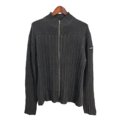 Calvin klein Jeans カルバンクライン ジーンズ リブニット フルジップ コットンセーター 大きいサイズ (メンズ XXL) 中古 古着 S5515のサムネイル