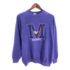 90年代 USA製 SANTEE スウェット カレッジ パープル (メンズ L相当) 中古 古着 S5710