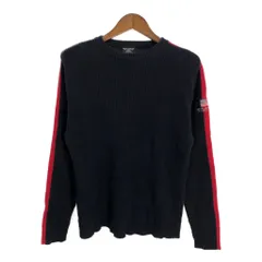 90年代 POLO JEANS ポロジーンズ リブニット コットンセーター ネイビー (メンズ L) 中古 古着 S6125のサムネイル
