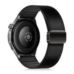 【特価商品】おしゃれ 磁気バックル 交換ベルト シリコンストラップ ビジネス風 + 時計バンド レザー (46mm) 脱着便利 46mm/GT5/5Pro/GT4/GT3/GT2/2Pro/3Pro コンパチブルHuawei Pro Watch Watch 5