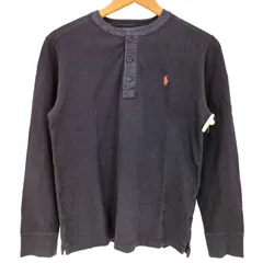 ポロラルフローレン POLO RALPH LAUREN 現行タグ ポニー刺繍 鹿の子 長袖 ヘンリーネックTシャツ レディース import：L 