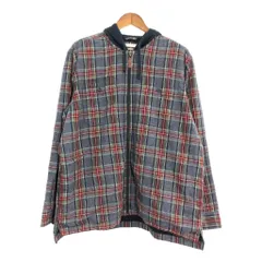 L.L.Bean エルエルビーン フルジップパーカー アウトドア チェック グレー (メンズ XL) 中古 古着 S6915