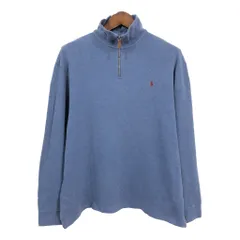 Polo by Ralph Lauren ポロ ラルフローレン ハーフジップ コットンセーター ライトブルー (メンズ XL) 中古 古着 S7007