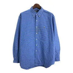 RALPH LAUREN ラルフローレン YARMOUTH ボタンダウン 長袖シャツ チェック ライトブルー (メンズ 17 1/2) 中古 古着 S7337
