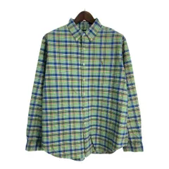 RALPH LAUREN ラルフローレン ボタンダウン 長袖シャツ チェック ライトグリーン (メンズ XL) 中古 古着 S7339