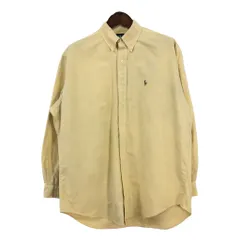RALPH LAUREN ラルフローレン BLAKE ボタンダウン 長袖シャツ イエロー (メンズ L) 中古 古着 S7361