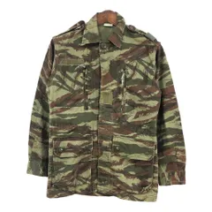 フランス軍 M-64 フィールドジャケット ユーロ ミリタリー オリーブ カモフラージュ (メンズ 41-42) 中古 古着 S7453