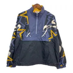 90年代 NIKE ナイキ ハーフジップ ナイロンジャケット スポーツ ネイビー (メンズ L) 中古 古着 S7662