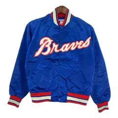 80年代 STARTER スターター MLB アトランタ・ブレーブス スタジアムジャケット プロチーム ブルー (メンズ M) 中古 古着 S7663のサムネイル